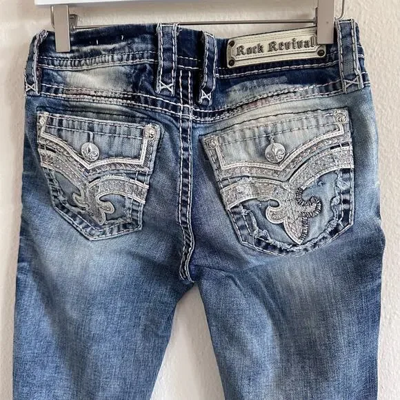 Rock Revival Sakai Ankle Skinny Embellished Jeans Size 26 - Picture 7 of 14